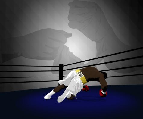 the lonelyness of a falling boxer. Click to see next image.